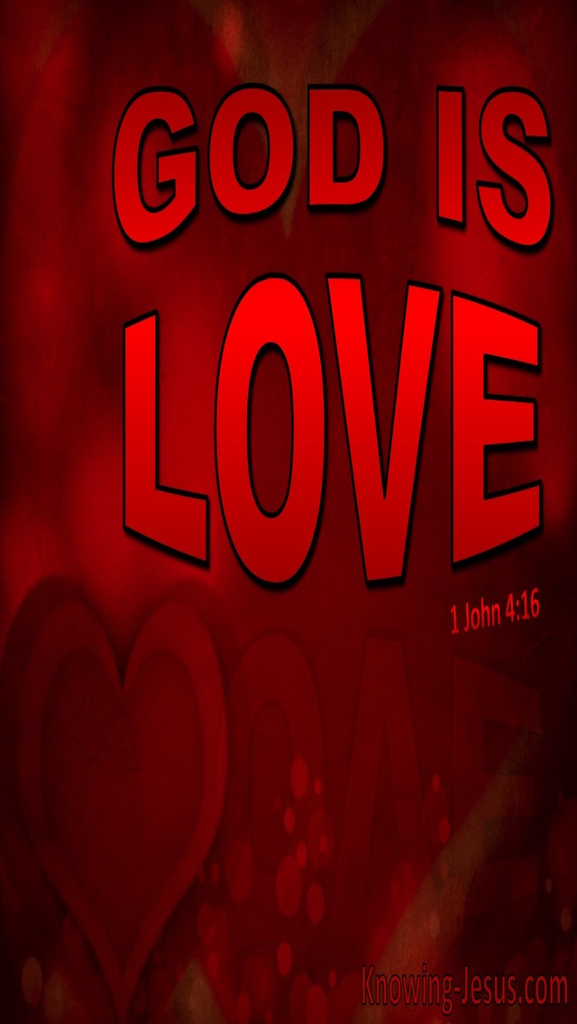 1 John 4:16 God Is Love (red)